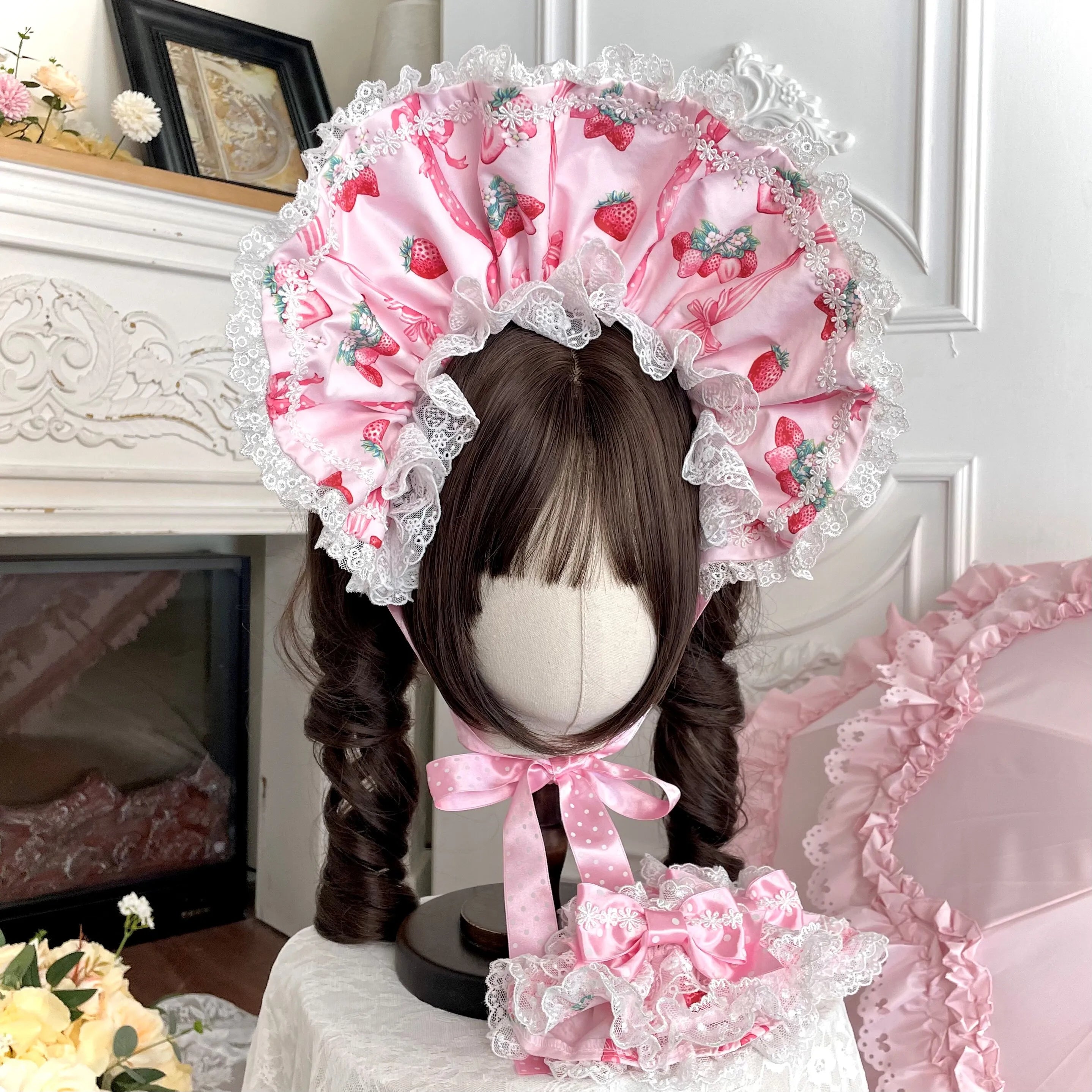 Deer Strawberry Garden Old-School Strawberry Print Lolita JSK Accessories