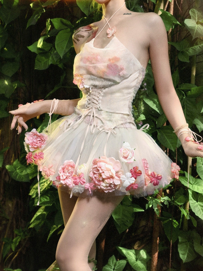 Forest Spirit Mori Style Top & Skirt Set