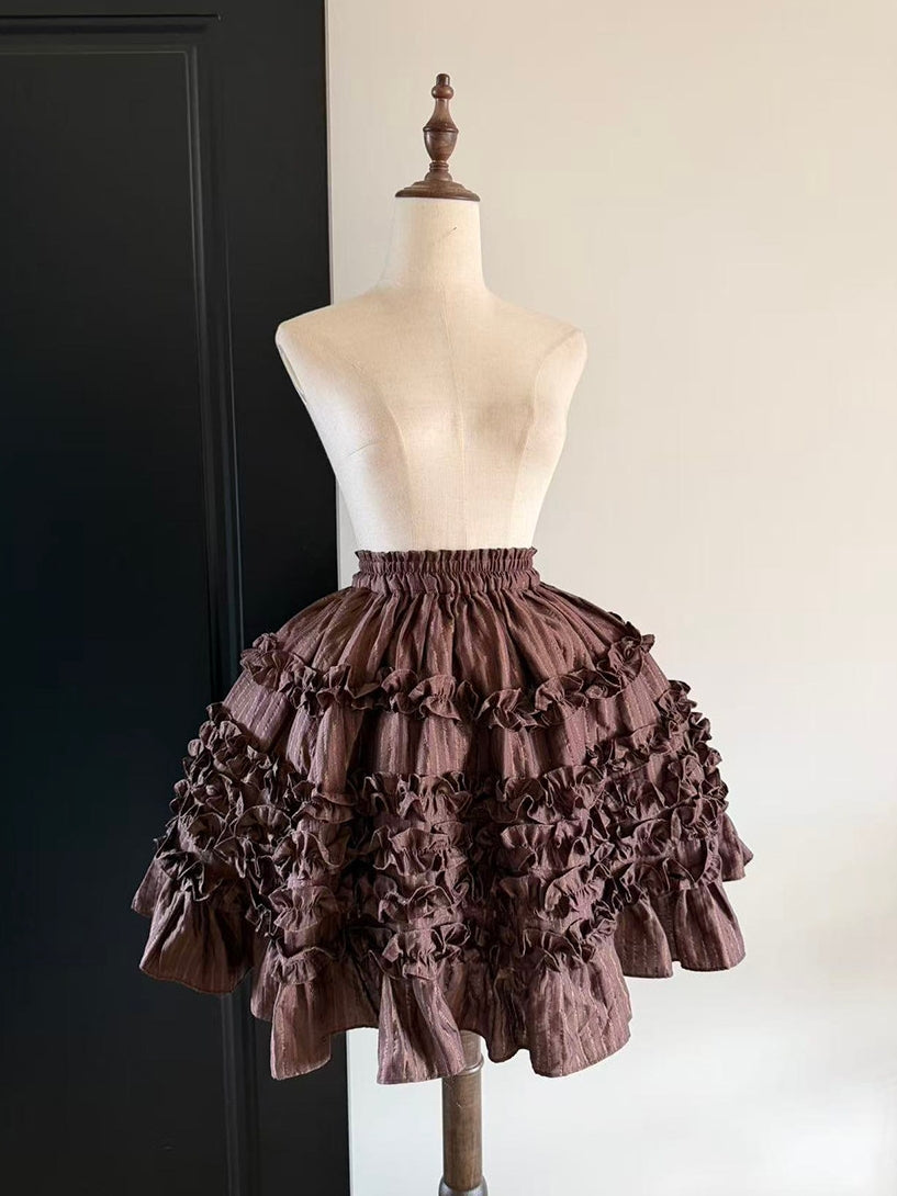 Mist Veil Sweet Cake‑Layer Lolita Mini Skirt