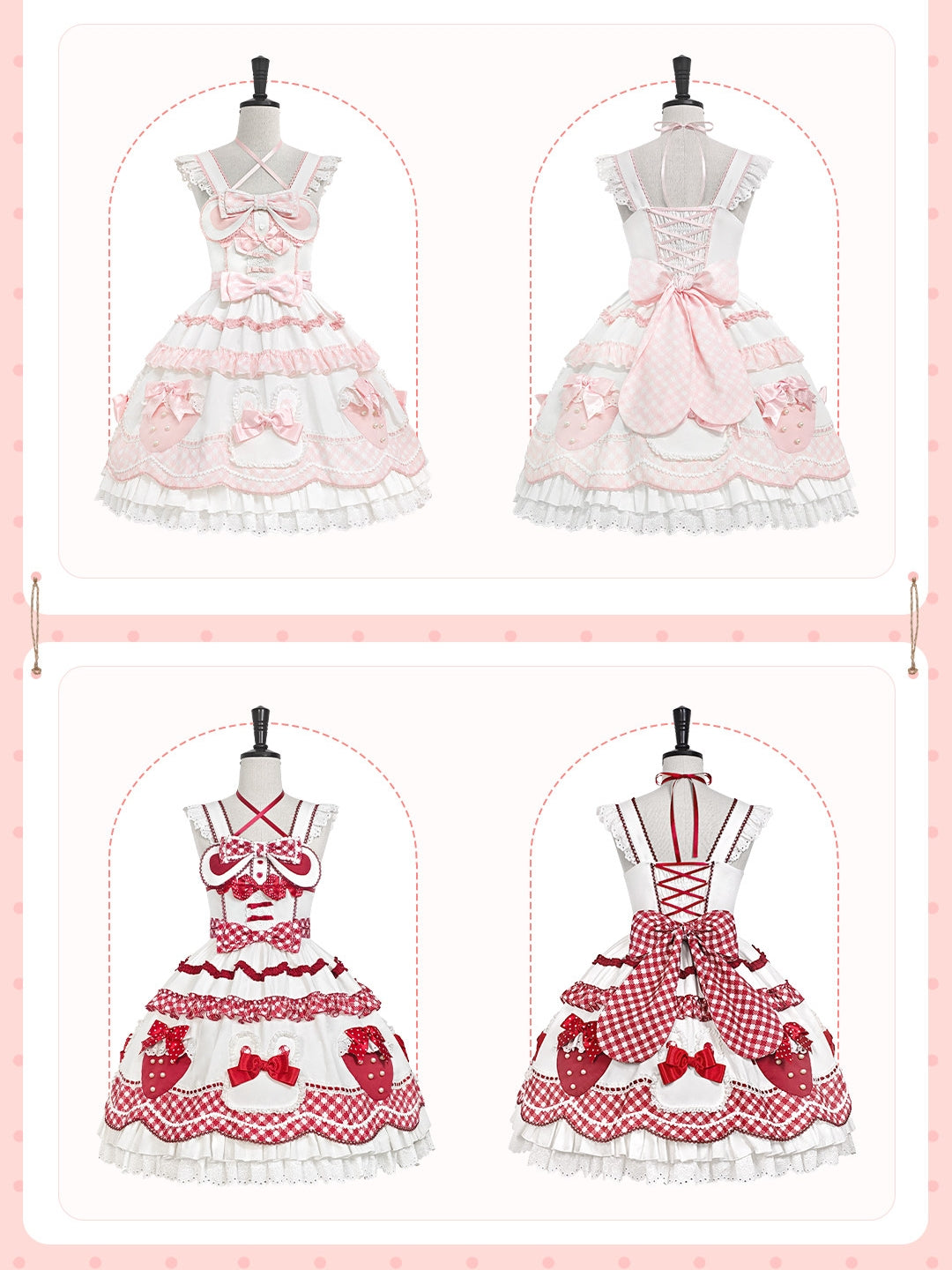 Starry‑Fallen Strawberry Rabbit Original Lolita Cute JSK Dress