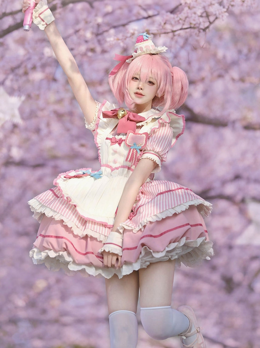 Berry Bubble Blossom Sweet Maid Lolita OP & Apron Set