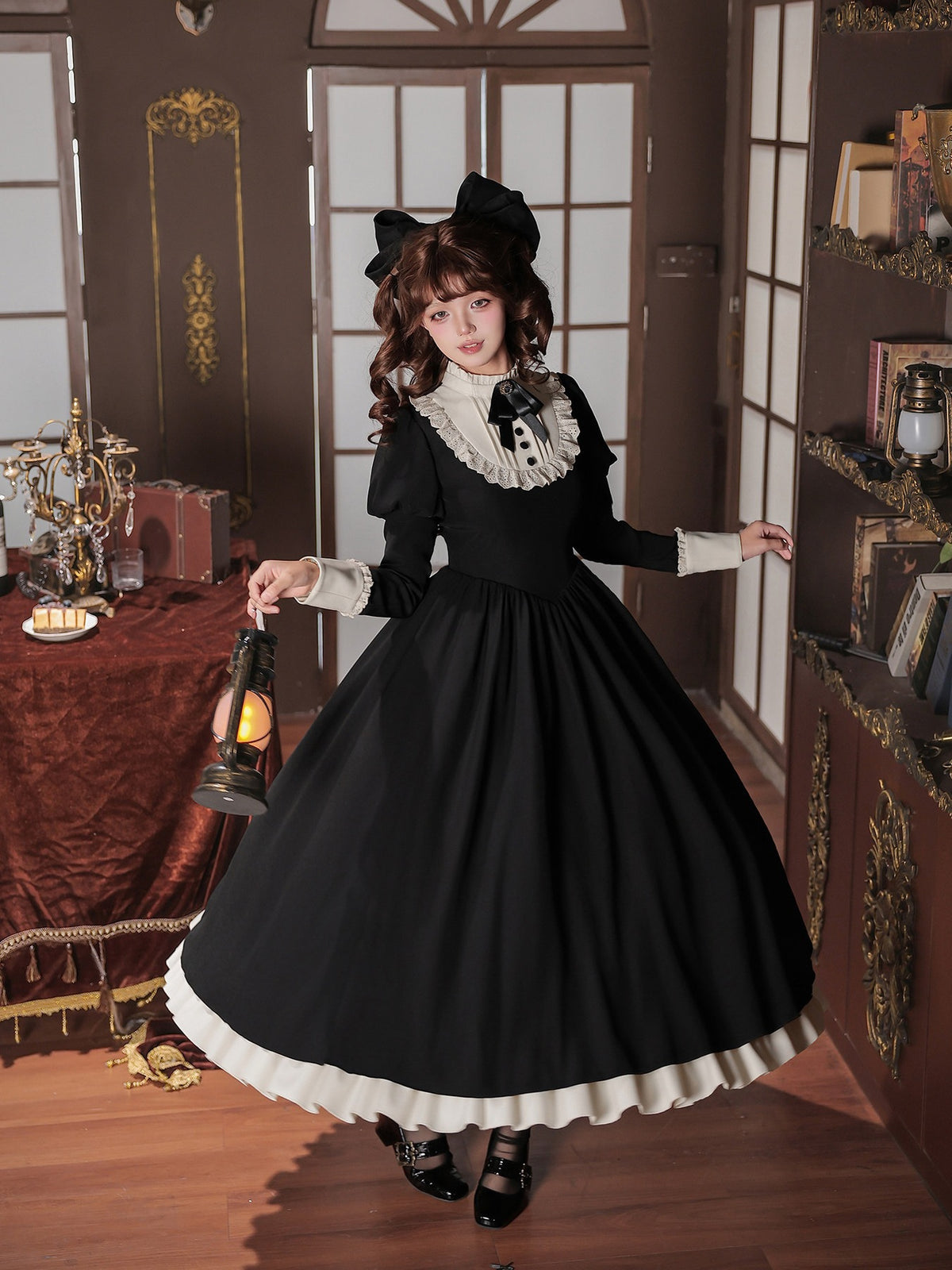 Miss Rita Elegant Maid‑Style Stand‑Collar Lolita OP Dress