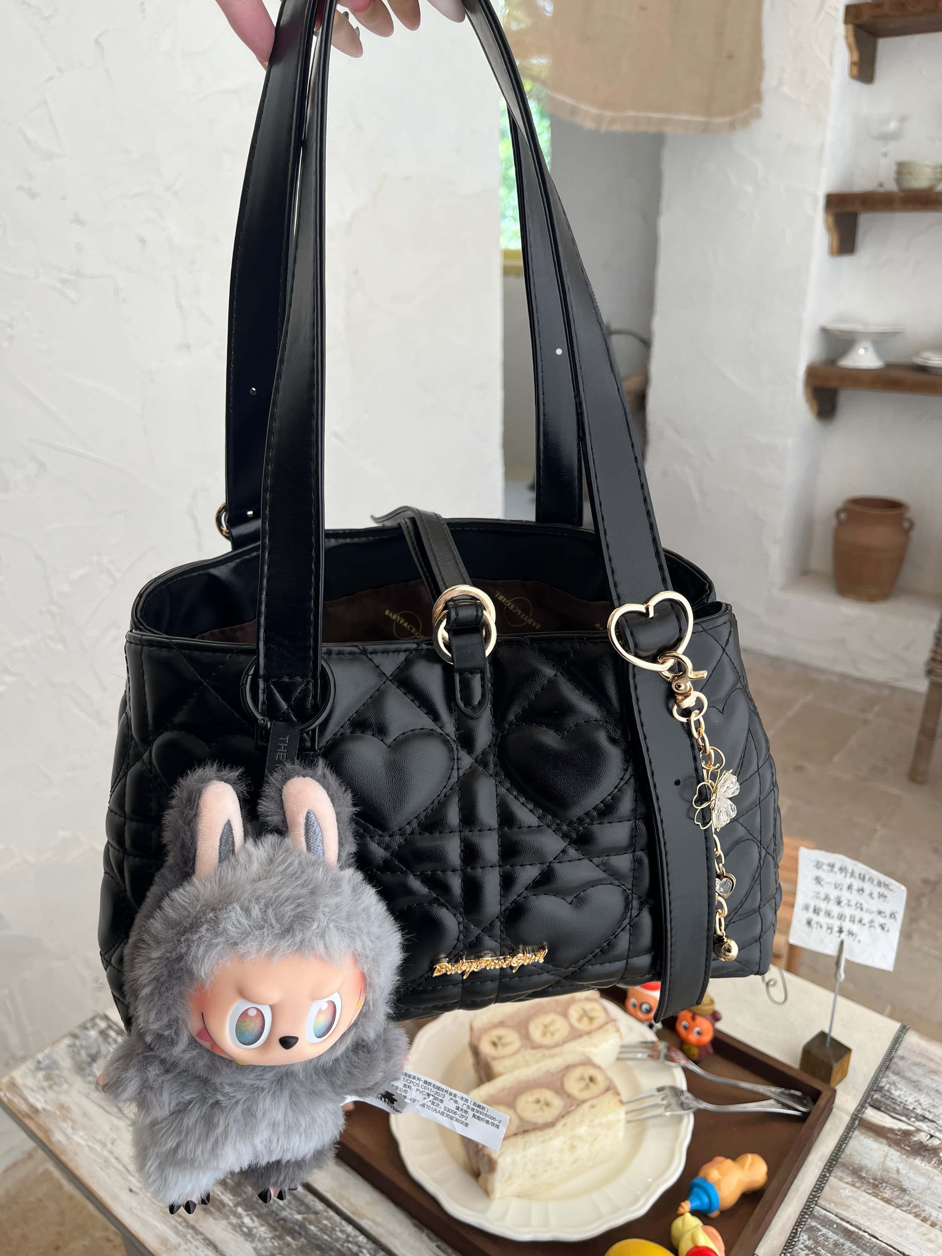 Intern Cupid Heart Quilted Sweet Lolita Tote Shoulder Bag