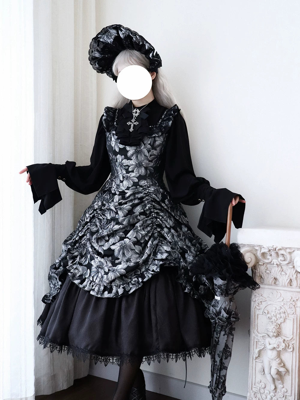 Nocturnal Lily Gothic Polka‑dot Lolita JSK
