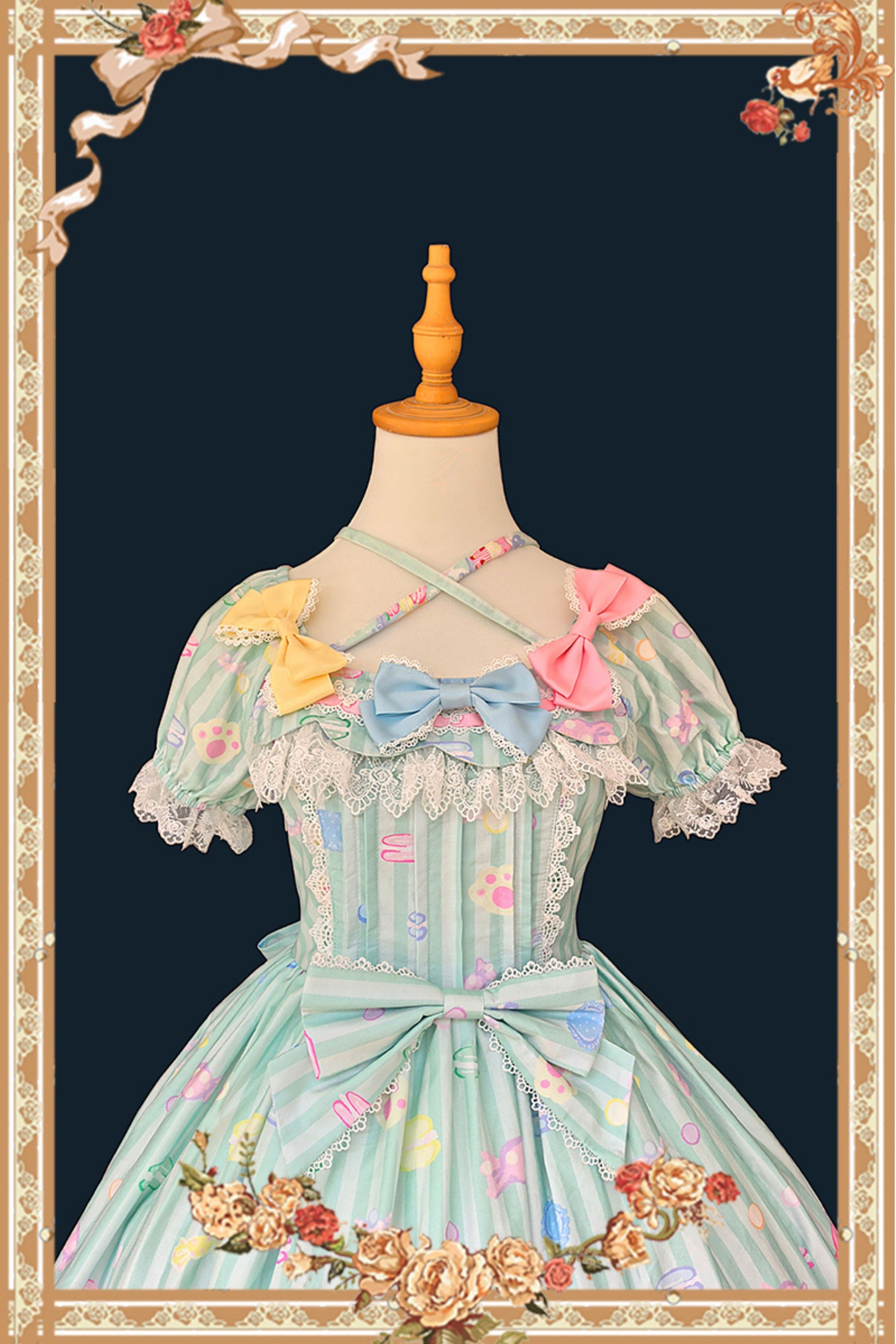 Macaron Dolly House Candy Print Sweet Lolita OP Dress