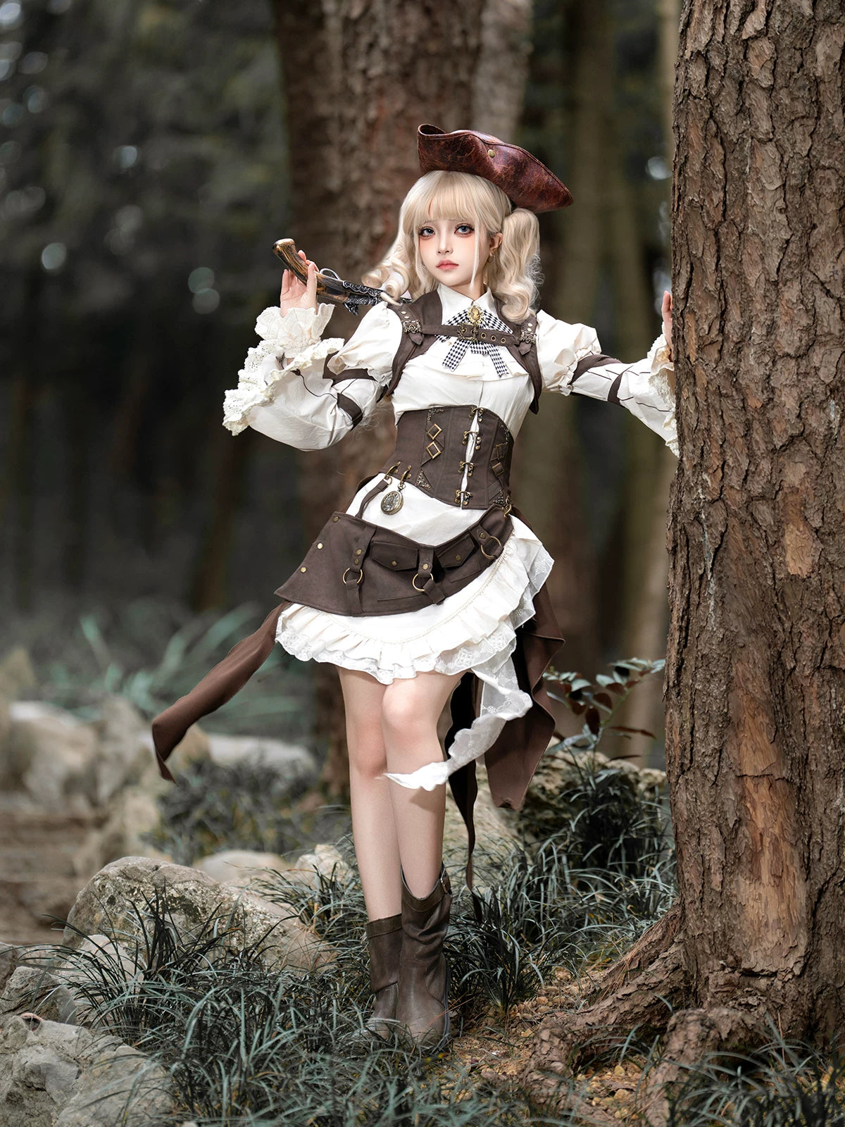 Time Vessel Vintage Gothic Pirate‑Style Lolita Set