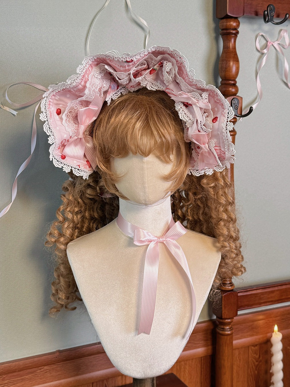Strawberry Patissier Vintage‑Doll Aesthetic Lolita OP Dress