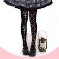 Gothic Lolita Velvet Print Tights LE9021