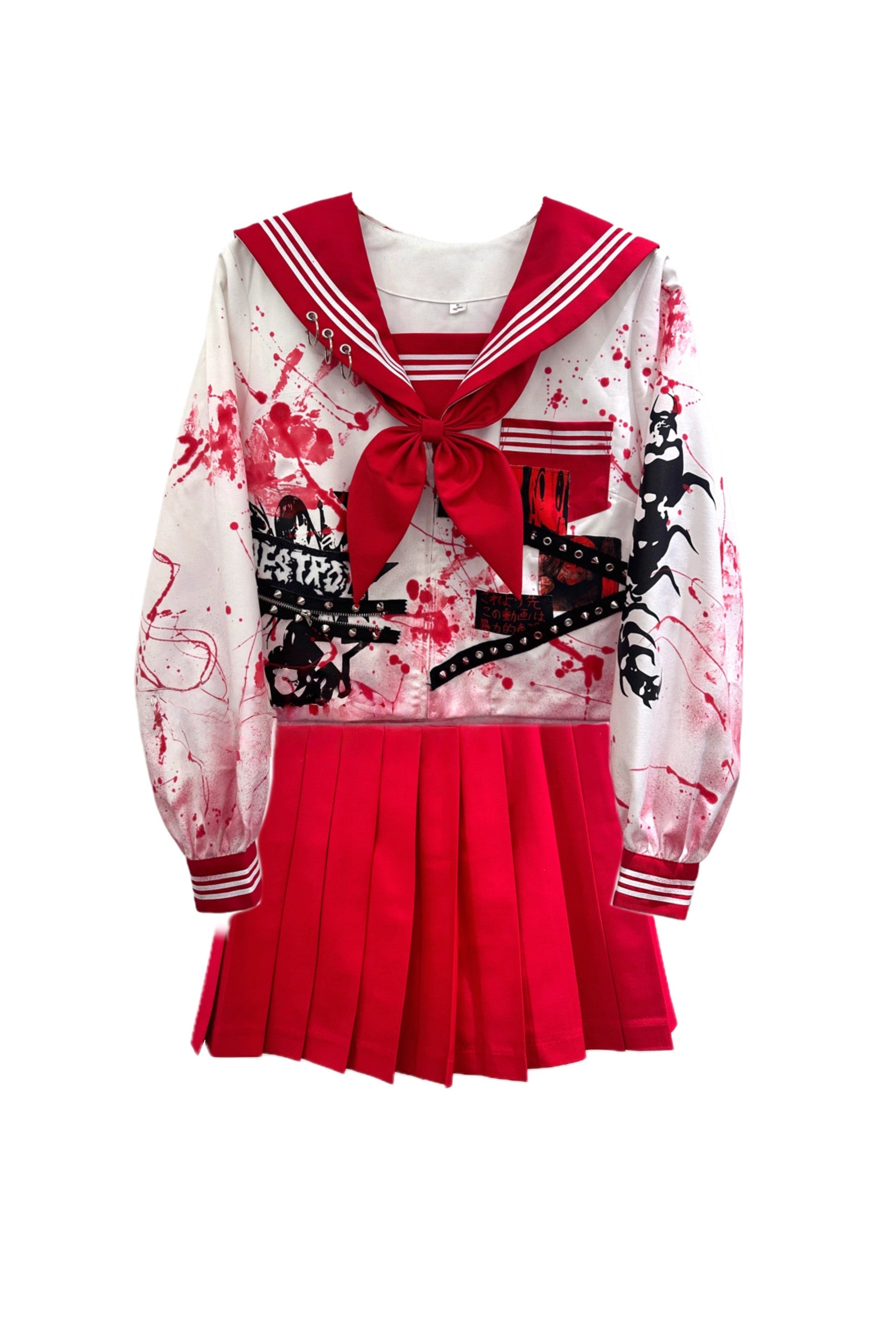 Y2K Punk Subculture Bloody Aesthetic JK Uniform