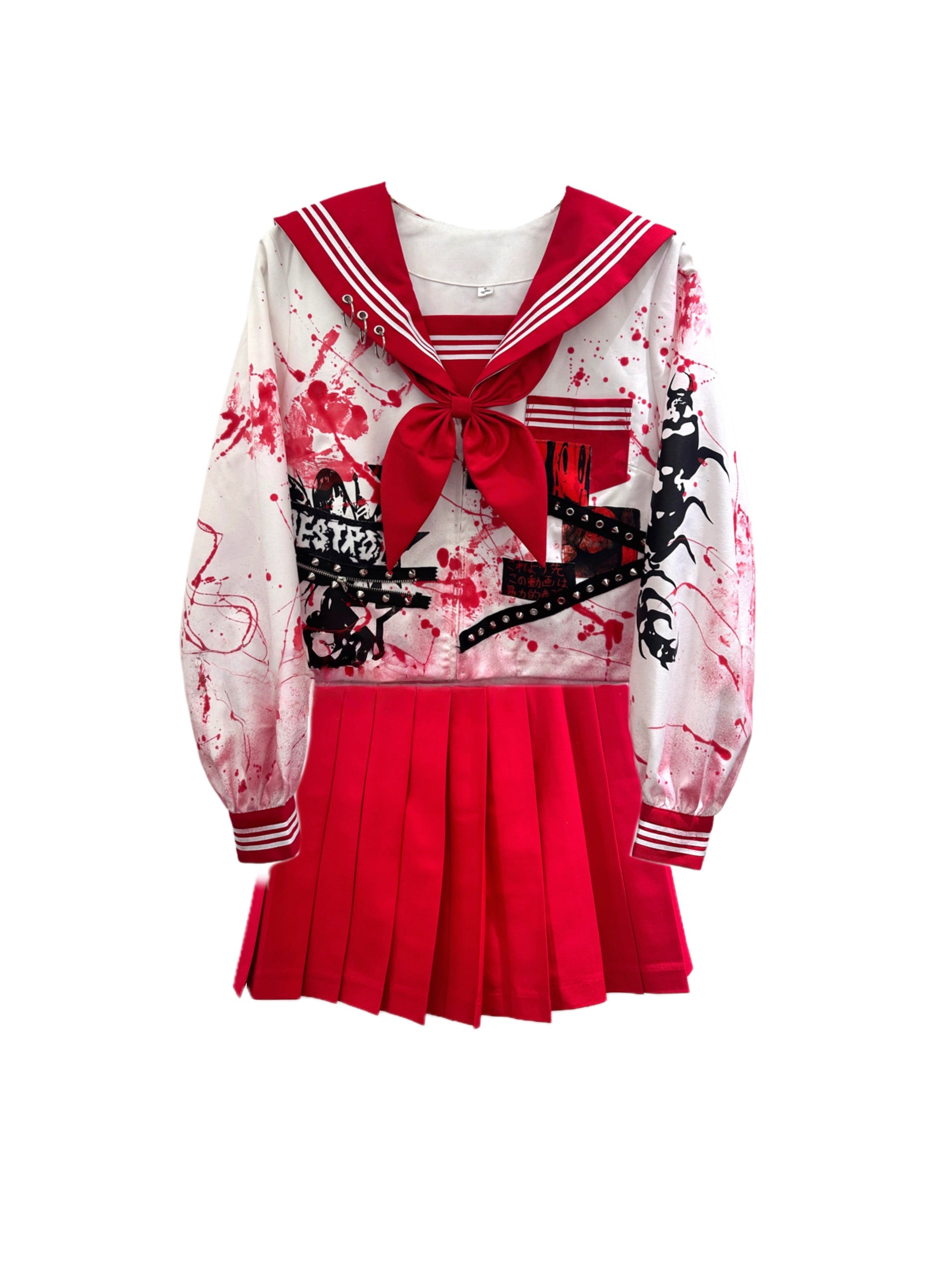 Y2K Punk Subculture Bloody Aesthetic JK Uniform
