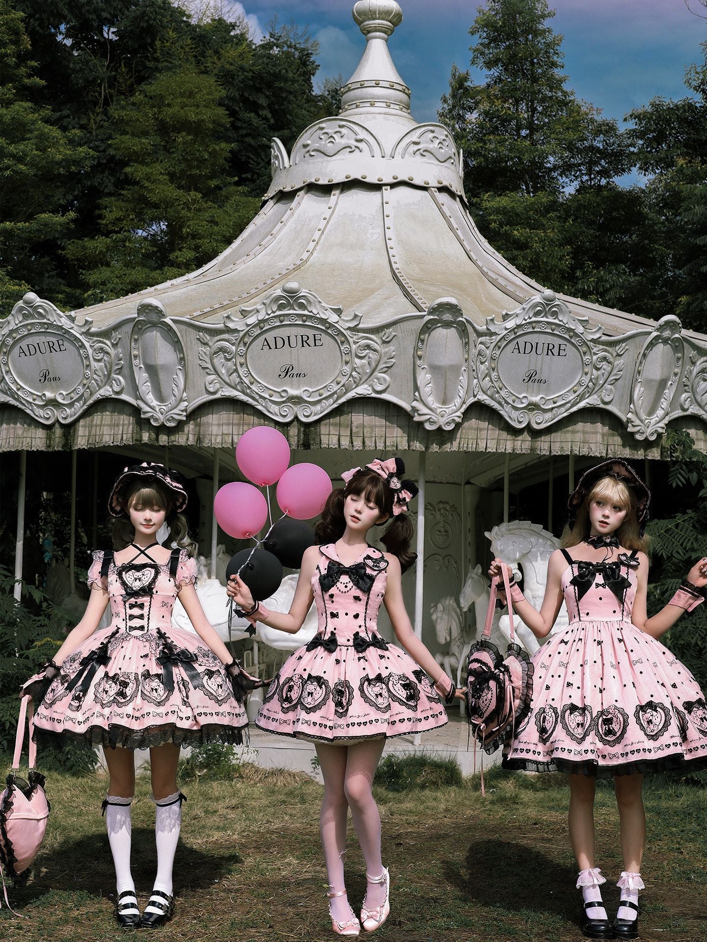 Black Sugar Bear Lolita Pink Dress