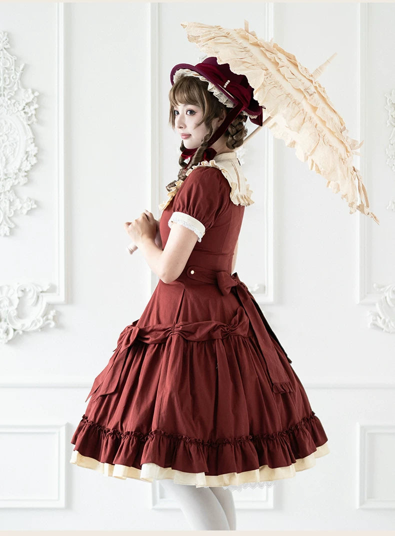 Faded Fairy Tale Picture Book Pastoral Style Lolita OP Dress
