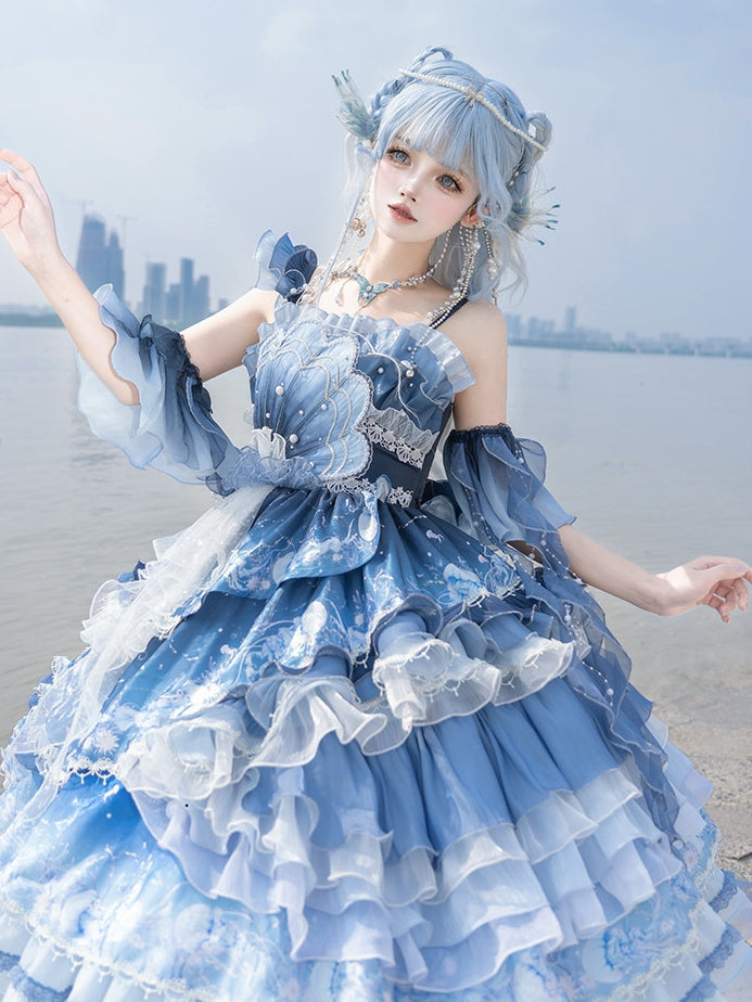 Blue Breath Jellyfish Gradient Lolita JSK