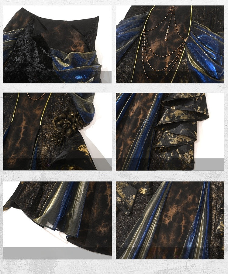 Lights Dusk Classic Boned Corset & Mermaid Skirt Set