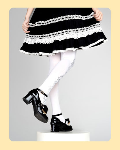 Lolita Vintage Gothic Velvet Tights LE9018