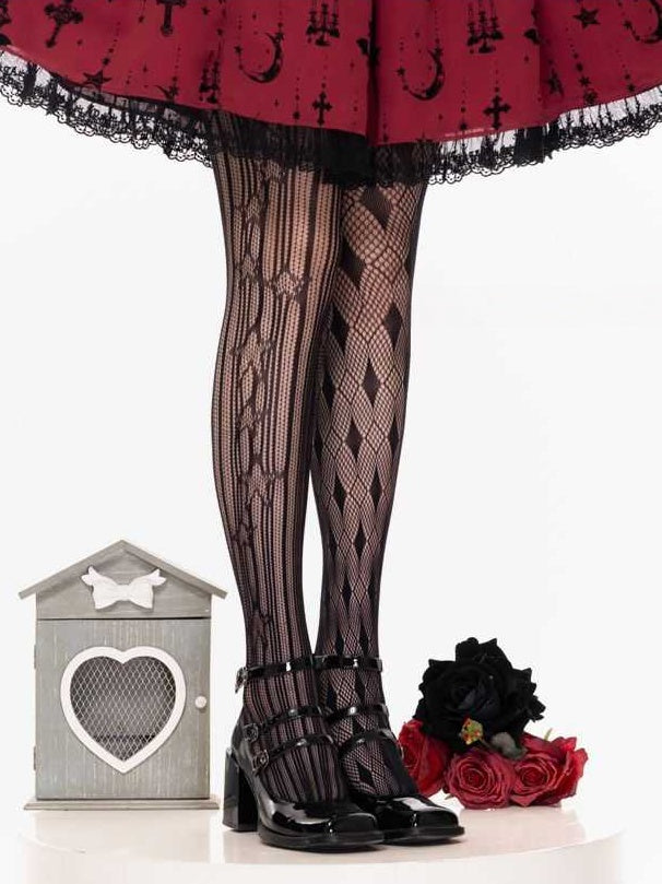 Lolita Gothic Asymmetrical Punk Fishnet Socks LE9014