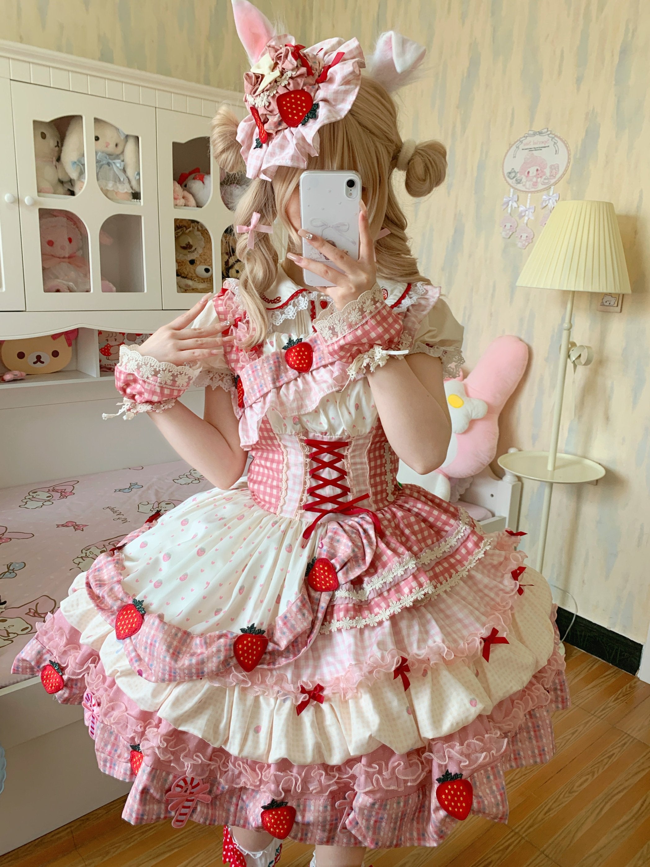 Cheese Strawberry Rose Lolita JSK Set