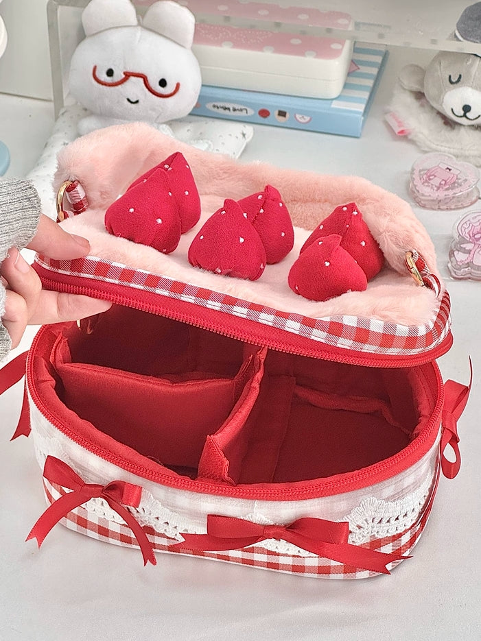 Strawberry Cake Gingham Sweet Lolita Crossbody Bag