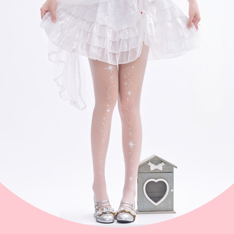Lolita Elegant Star Print Ultra-Sheer Velvet Tights LE9020