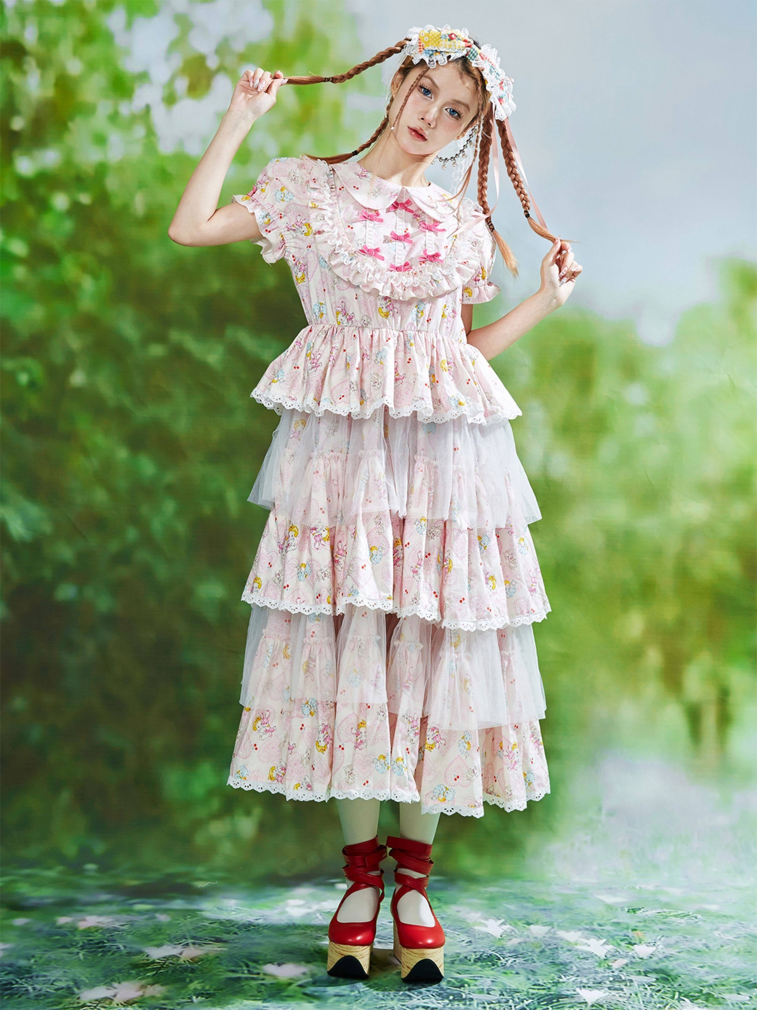 Candy Cottage Showa Retro Pink Dress