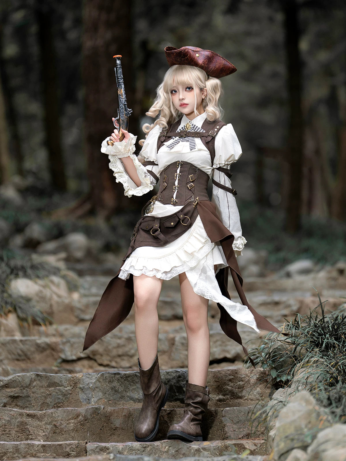Time Vessel Vintage Gothic Pirate‑Style Lolita Set