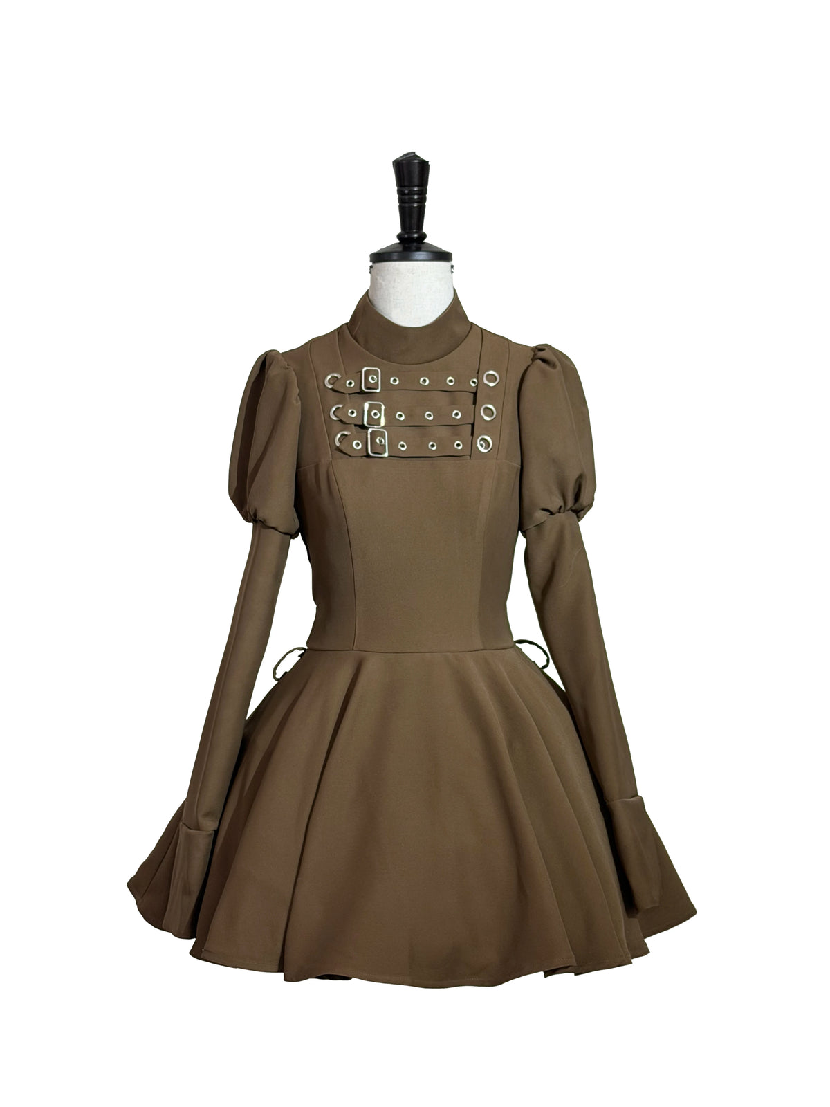 Cannoneer Lolita Steampunk Long Sleeve Brown OP Dress Set