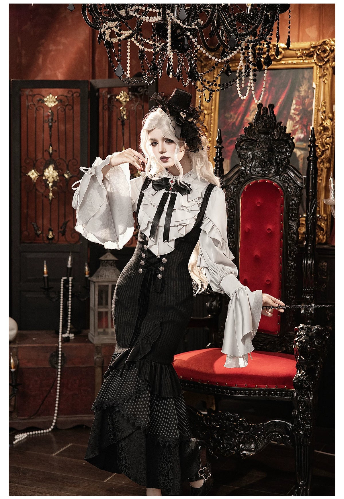 Night Crow Lolita Gothic Mermaid Skirt & Ouji Couple Set