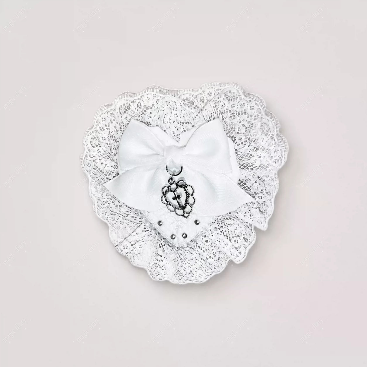 Long Ear Bunny Doll Lace Gothic Lolita Headband with Paw Heart Hair Clip