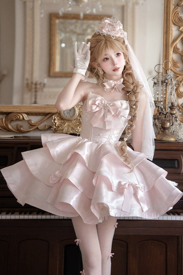 Satin Fantasy Lolita Long Length Cocktail Dress