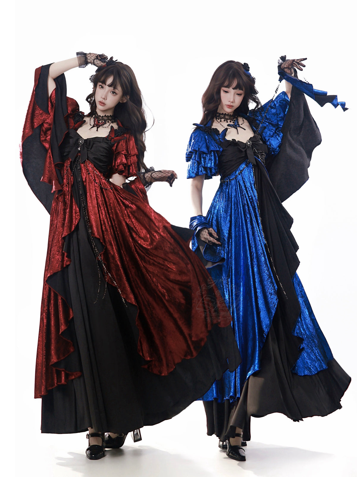 Night Banquet Butterfly Shadow Classic Empire Waist Lolita OP Dress