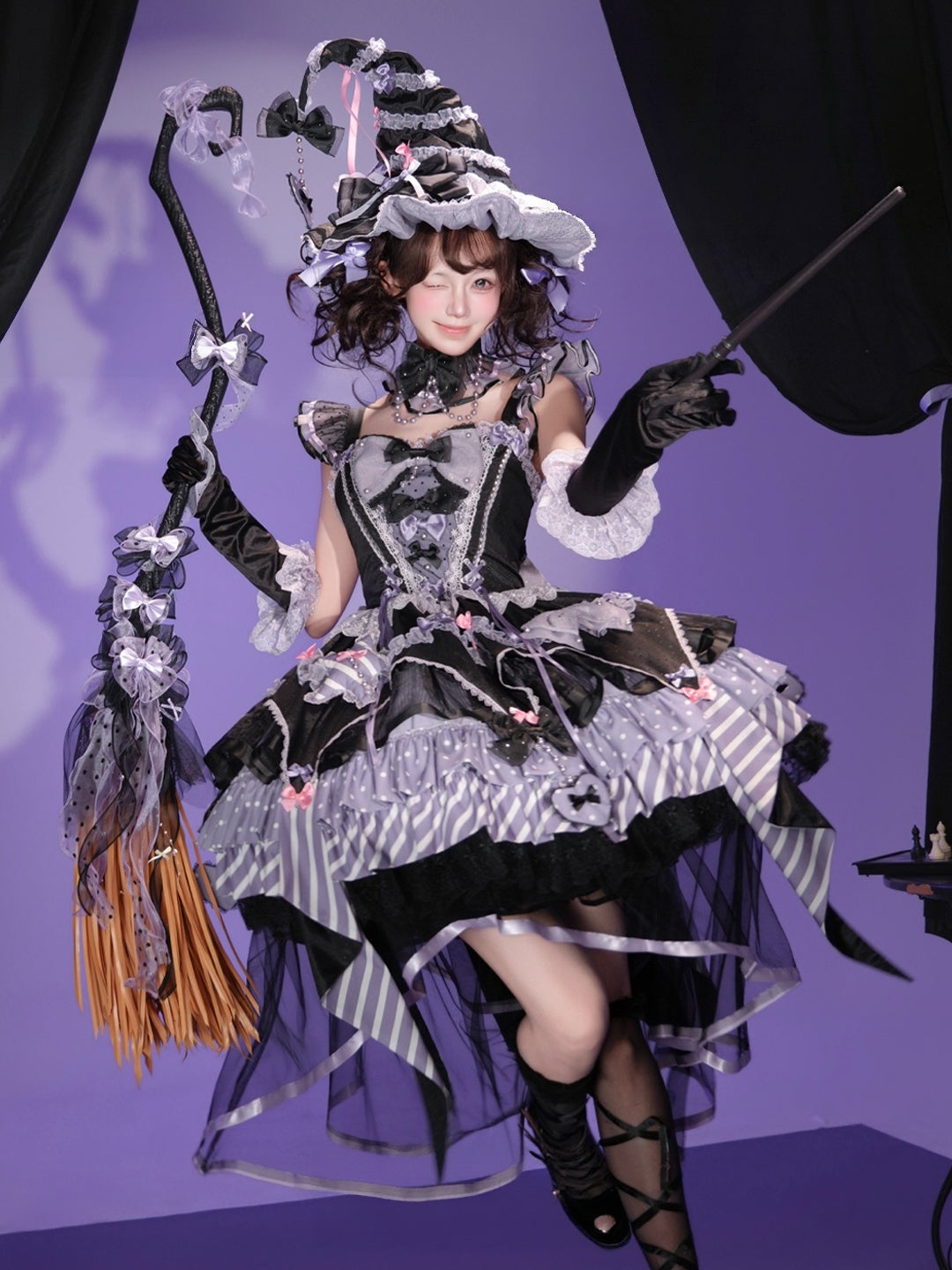 Night of Witchcraft Gothic Lolita Halloween JSK Dress Set