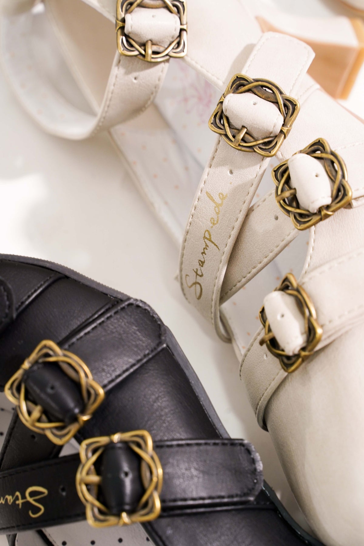 Half‑String Poem Classical Lolita Elegant Goblet‑Heel Square‑Toe High Heels