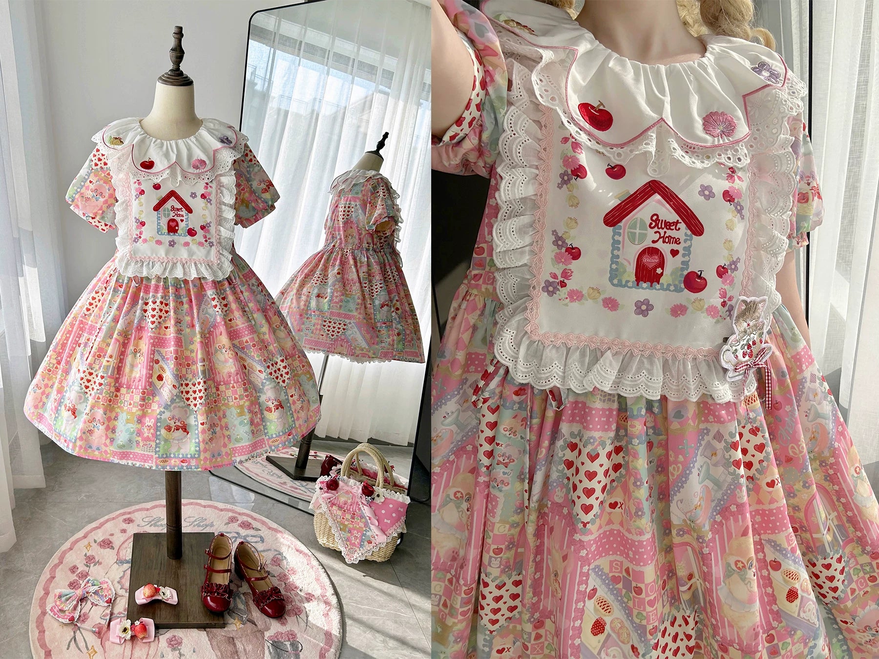 Sweet Home Candy House Print Classic Lolita OP Dress