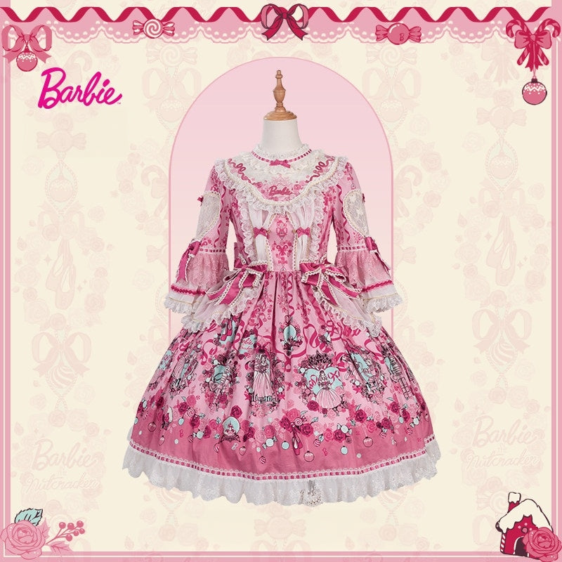 Nutcracker x Barbie Collab Original Lolita Elegant Printed OP Dress