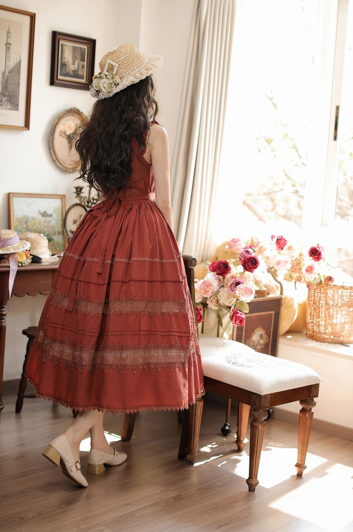 Spring Whisper Lolita Solid Color Elegant French JSK Dress