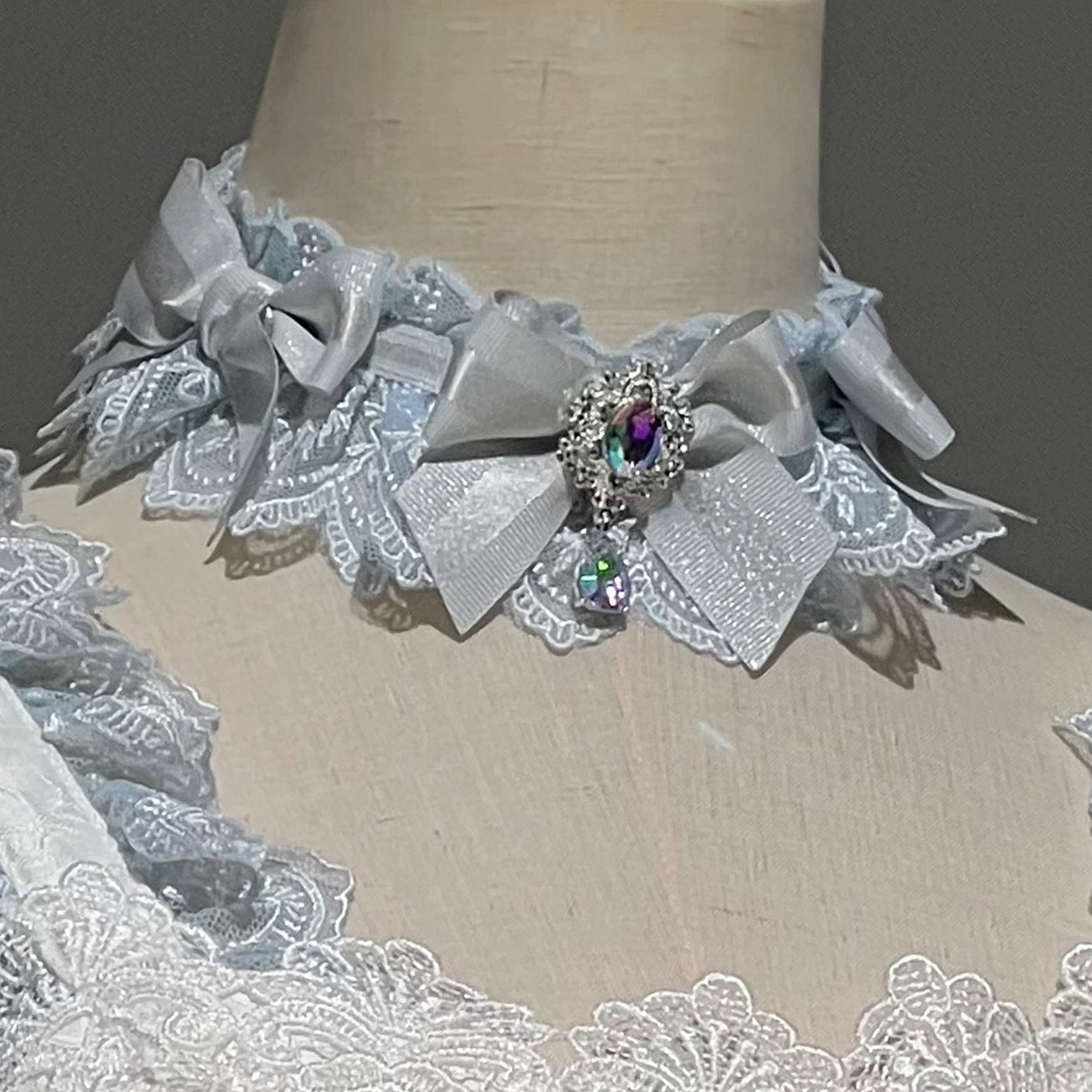 Peacock Feather SP Bridal Lolita Blue & White JSK Dress