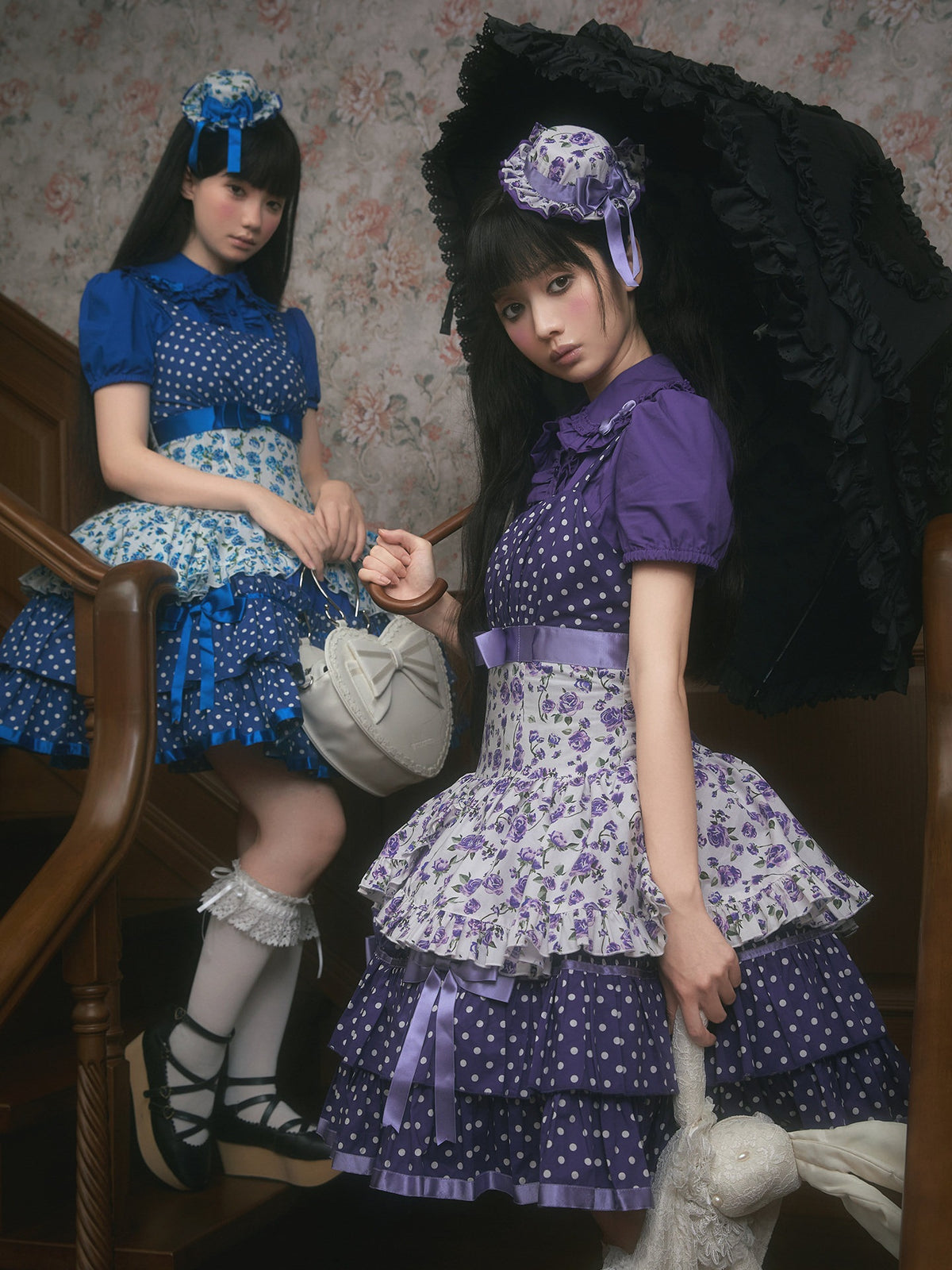 Li Bobo Vintage Polka‑dot Lolita JSK & Blouse Set