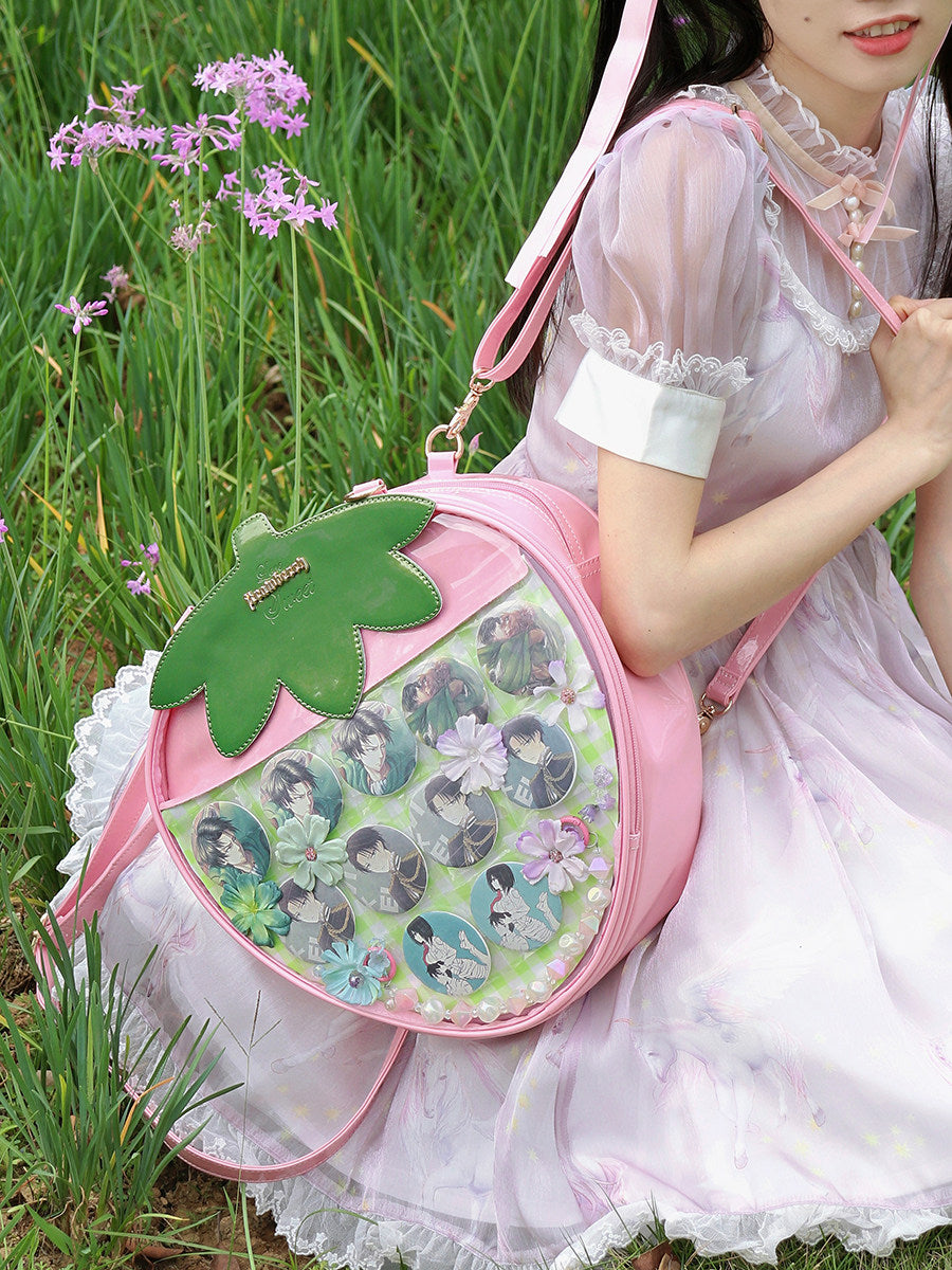 Mint Manbo Sweet Lolita Strawberry Dual‑Shoulder Itabag Backpack