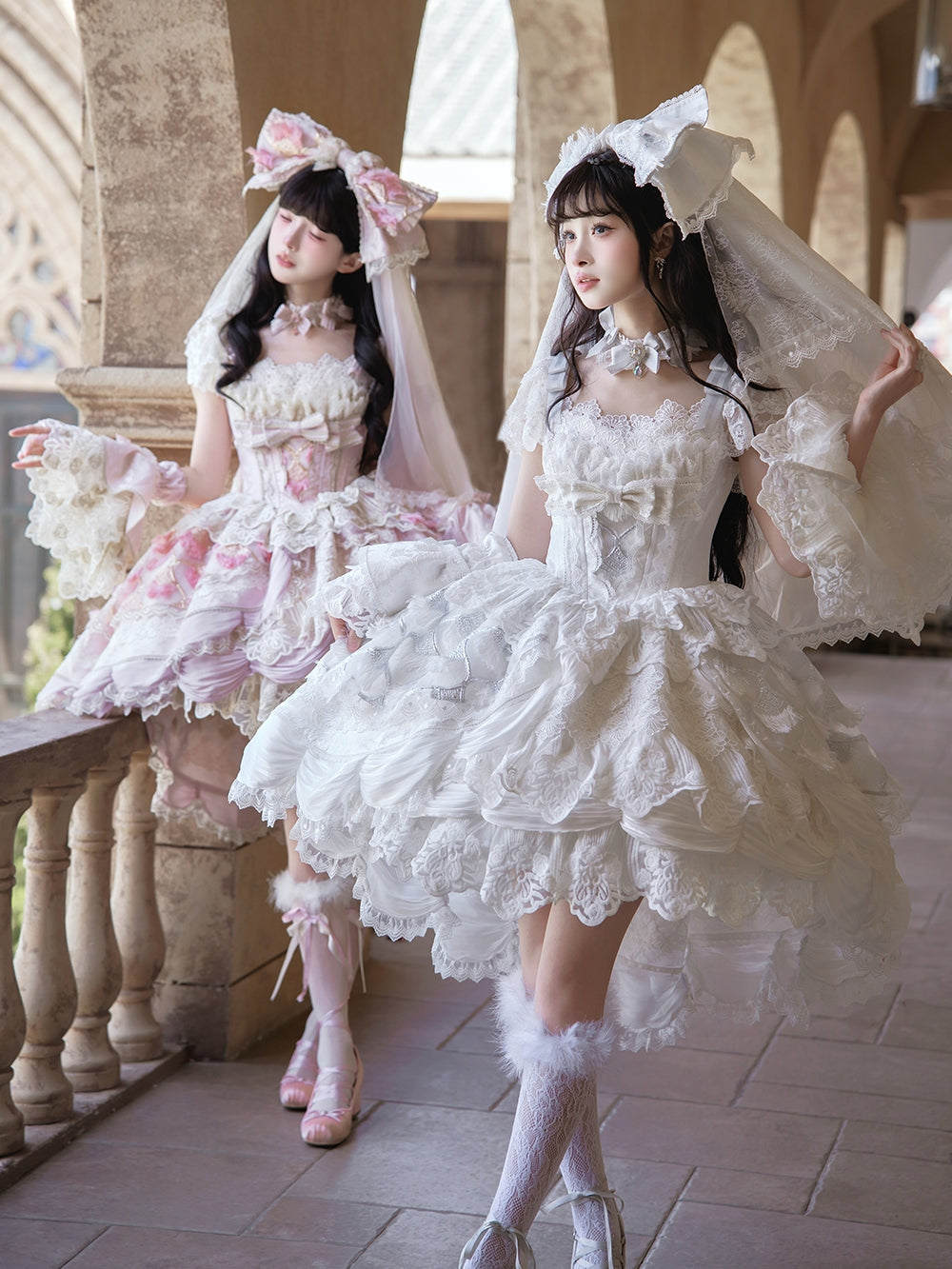 Peacock Feather SP Bridal Lolita White JSK Dress
