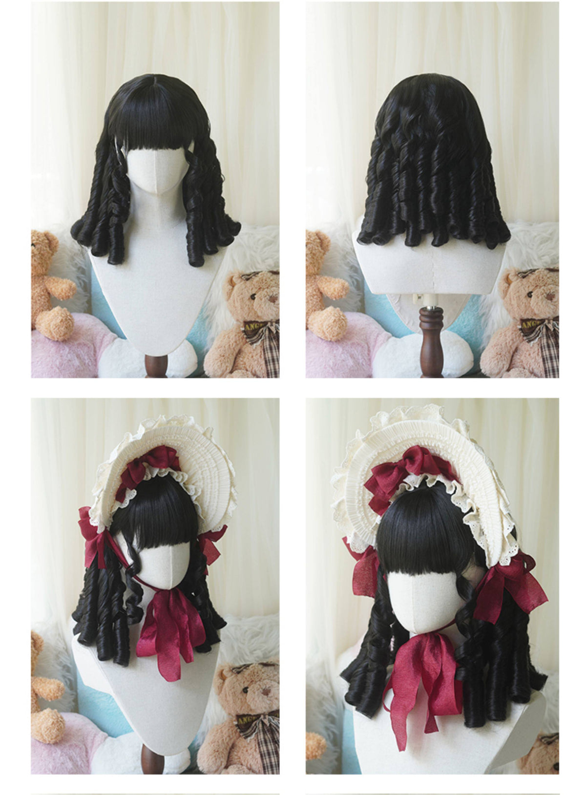 Lolita Vintage Doll Short Wig with Curly or Straight Styles