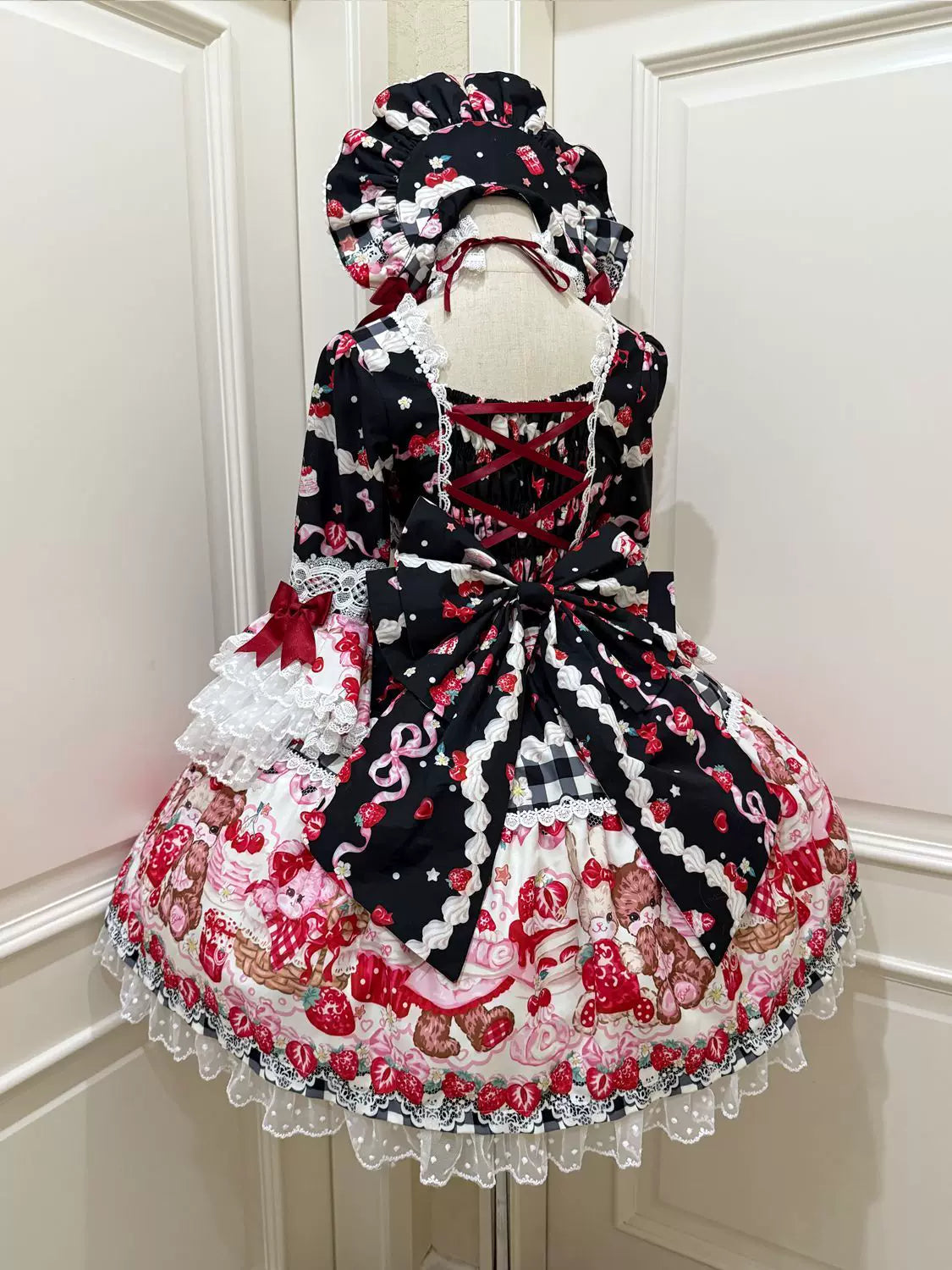 Sweet Berry Rabbit Bear Long Sleeve Sweet Lolita OP Dress