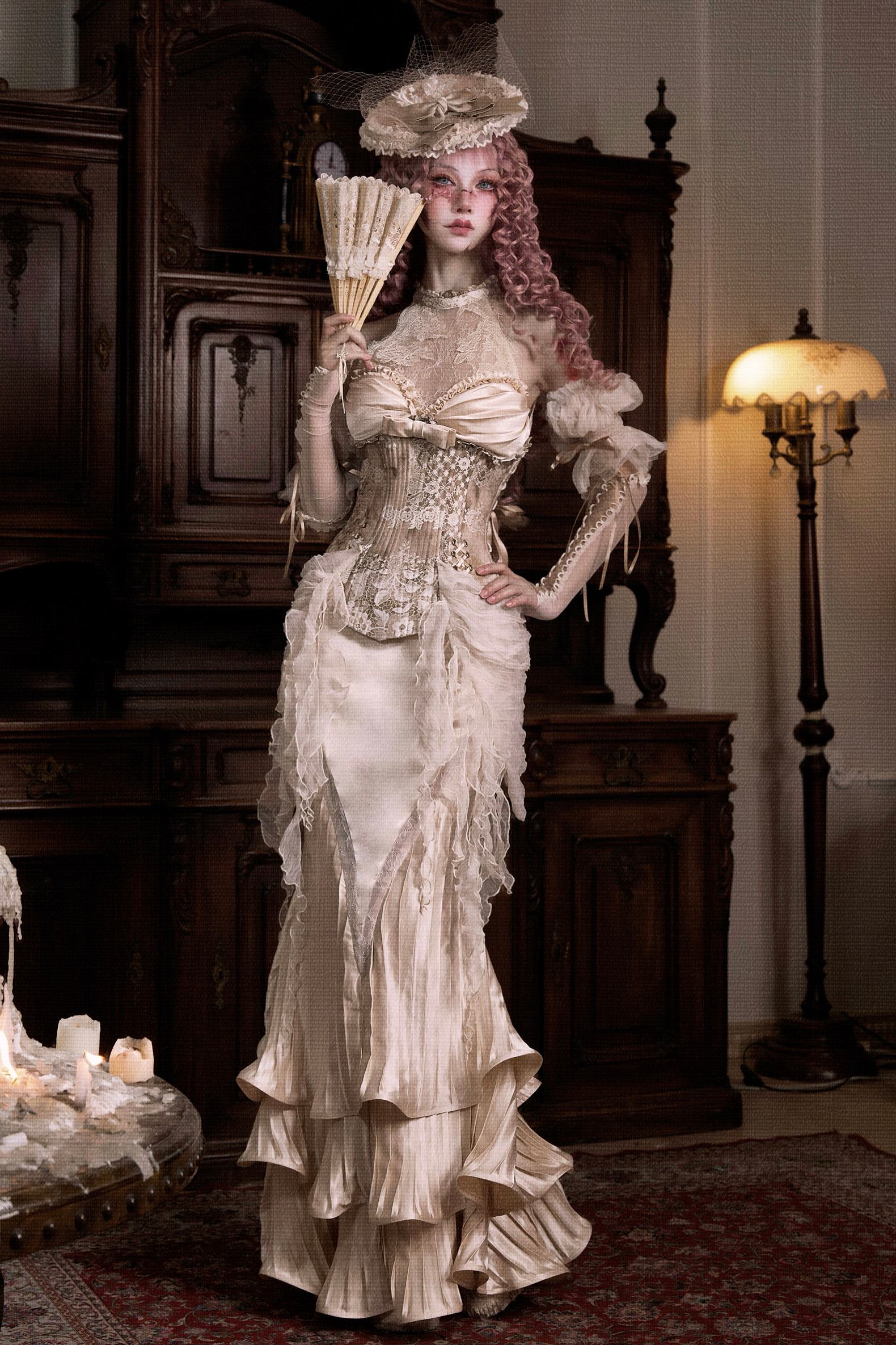 Cupid's Verse Casket Rococo Corset & Mermaid Skirt Set