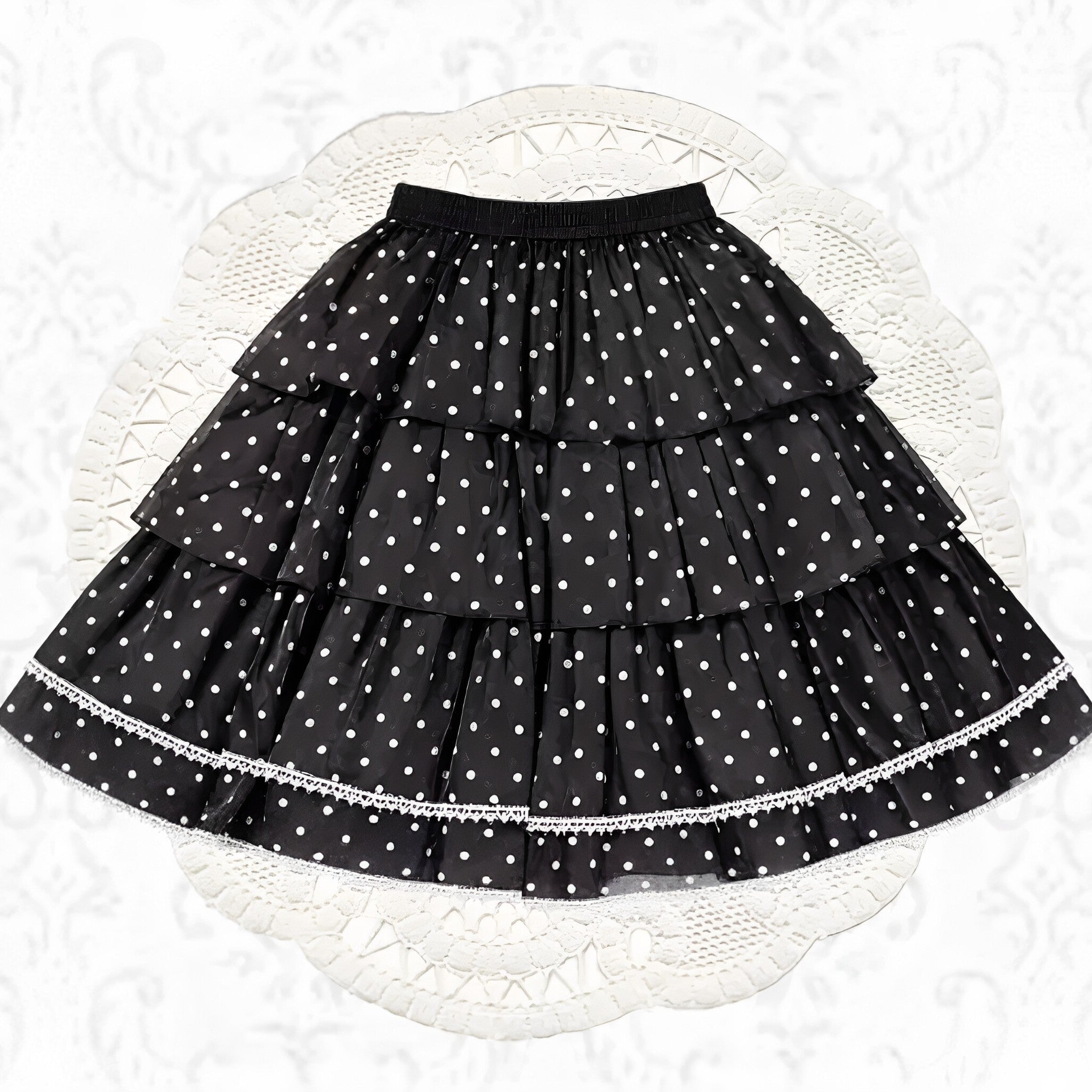 Twilight Berry Princess Gothic Maid Lolita Tiered Embroidered OP Dress