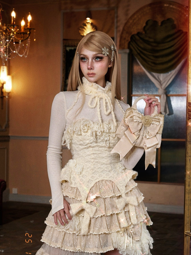 Slavic Heiress Satin Gilded Bow Handbag