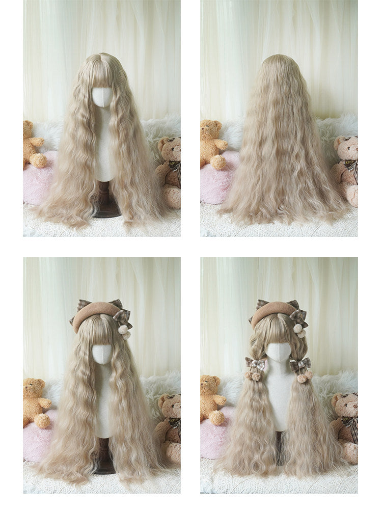 Lolita Full Bangs Long Voluminous Curly Wig in Warm Colorways
