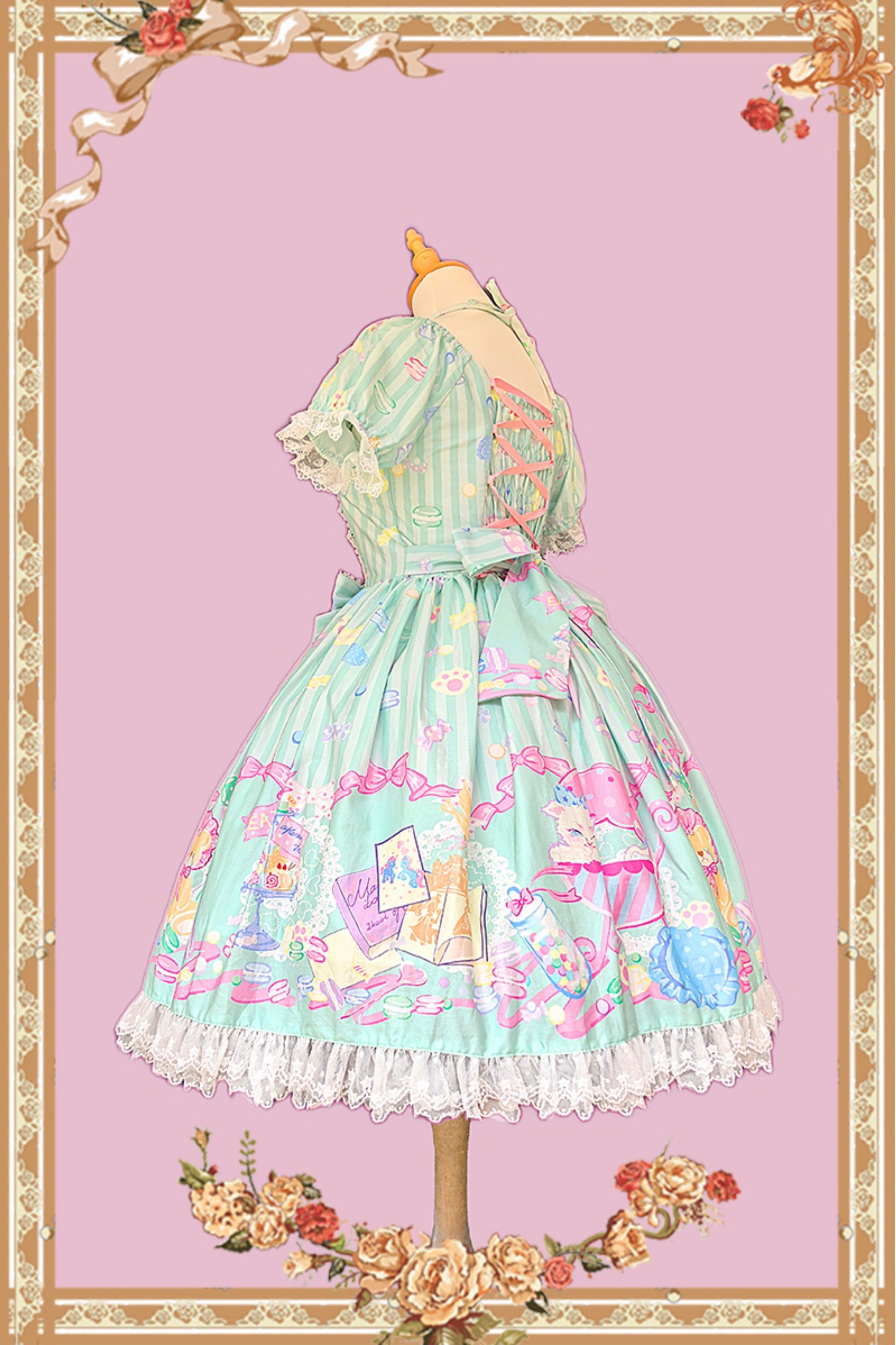 Macaron Dolly House Candy Print Sweet Lolita OP Dress