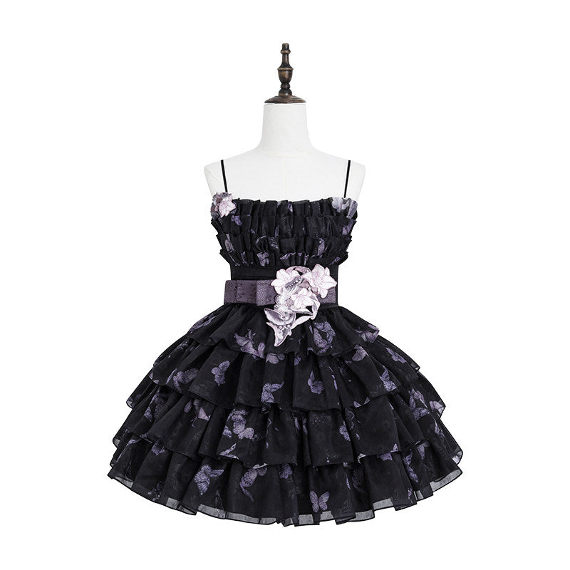 Stained‑Glass Reverie Japanese‑Style Classic Lolita Black JSK Dress Set