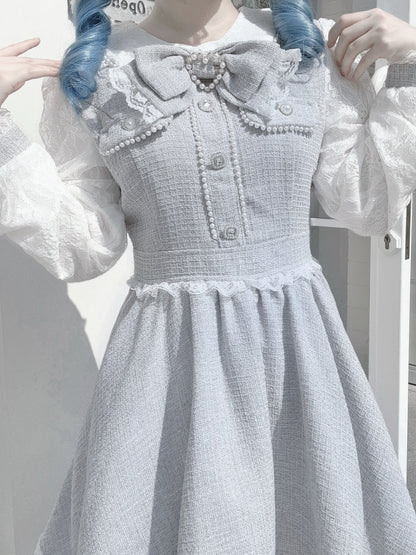 Lolita Japanese-Style Bows Tweed Dress LR1007