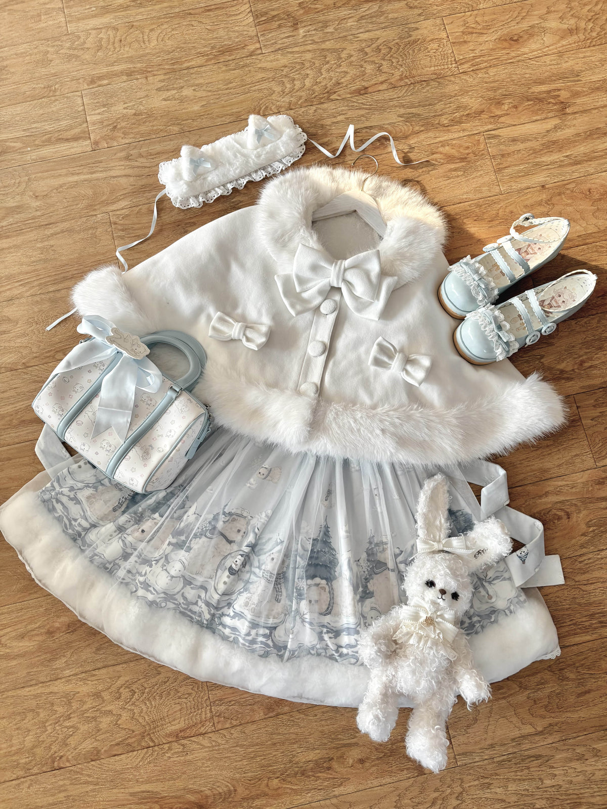 Snowman Bear Lolita Christmas Autumn Winter Furry JSK Dress