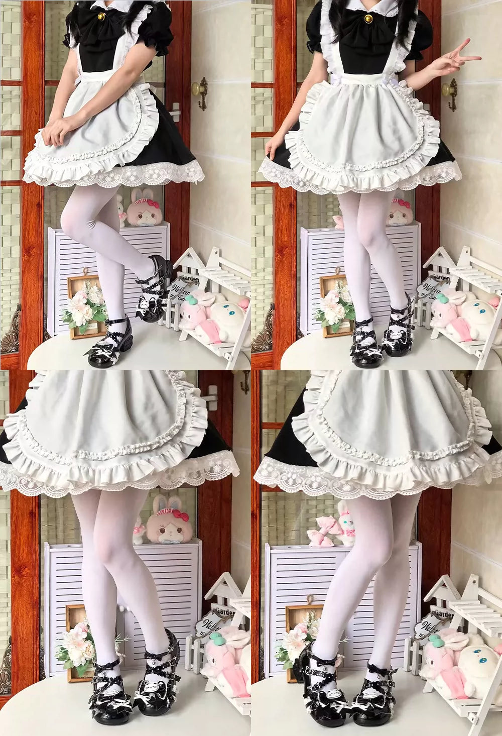 Sweet Lolita Cat Heel Mary Jane Bow and Bell Charm Shoes
